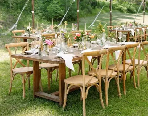 Elmwood Farm Table, 8 ft, a rental table from the Celebrate Event Rentals catalog