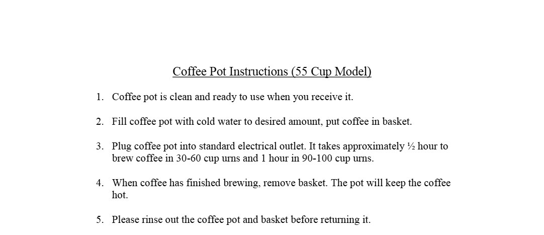 First page of the Coffee Pot, 55 Cup document